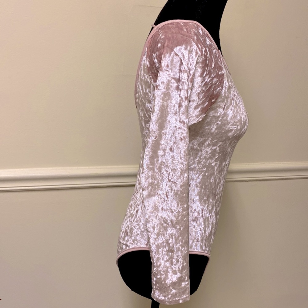 Light Pink Velvet Velour Body Suit - Picture 8 of 16